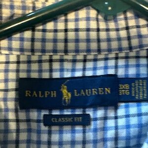 Ralph Lauren Blue and White Plaid Shirt